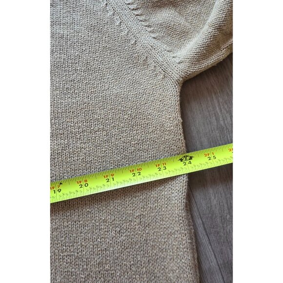 Vtg Lands End Mens Beige Cotton V-Neck Sweater Size L - Picture 5 of 5